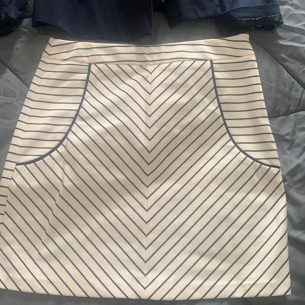 Navy strips skirt